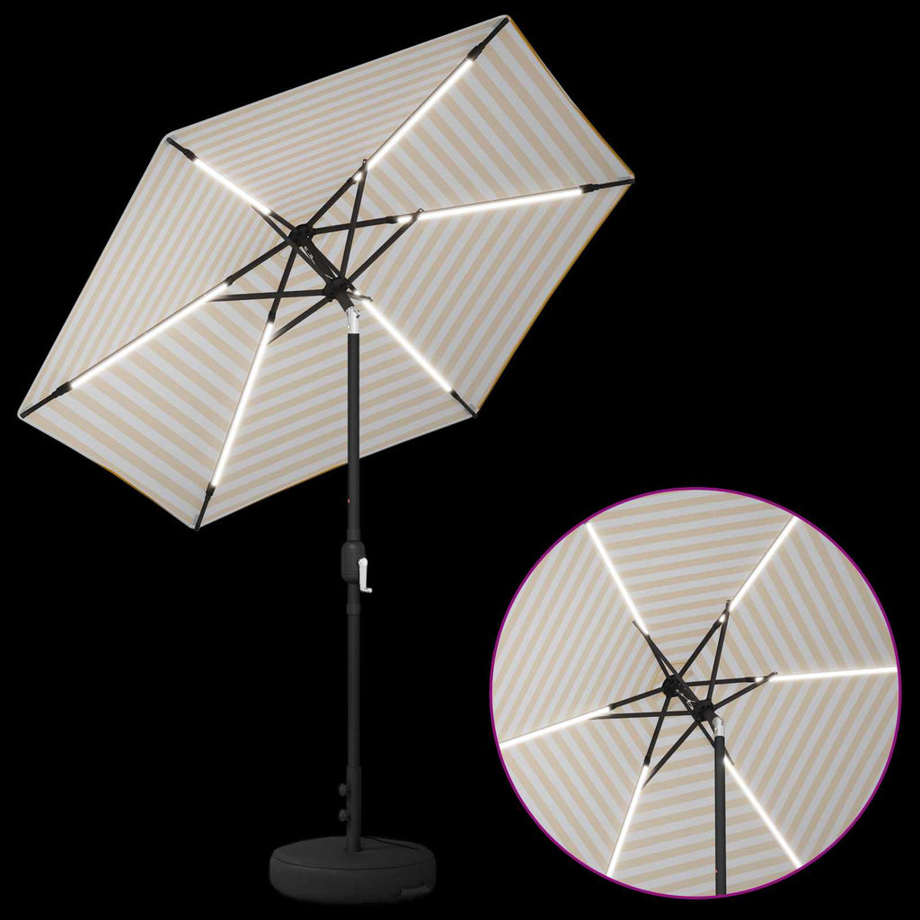 Garten Sonnenschirm mit LED-Lichtern 230 x 230 cm Polyester