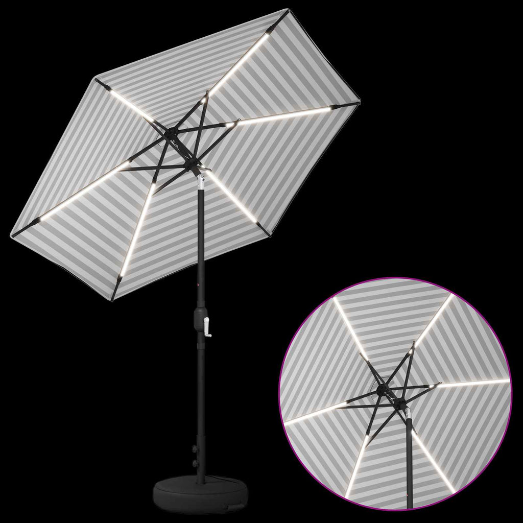 Garten Sonnenschirm mit LED-Lichtern 230 x 230 cm Polyester