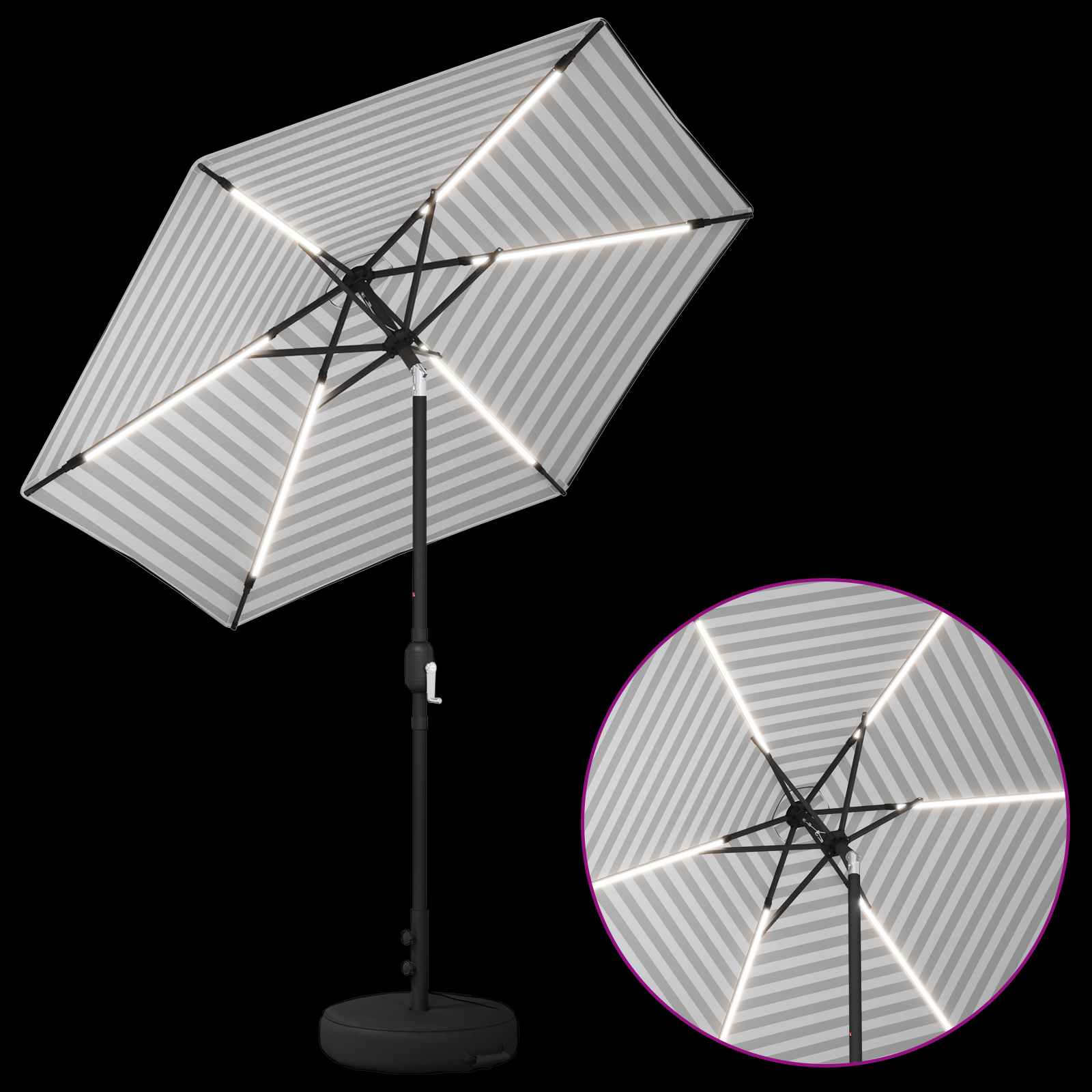 Garten Sonnenschirm mit LED-Lichtern 230 x 230 cm Polyester