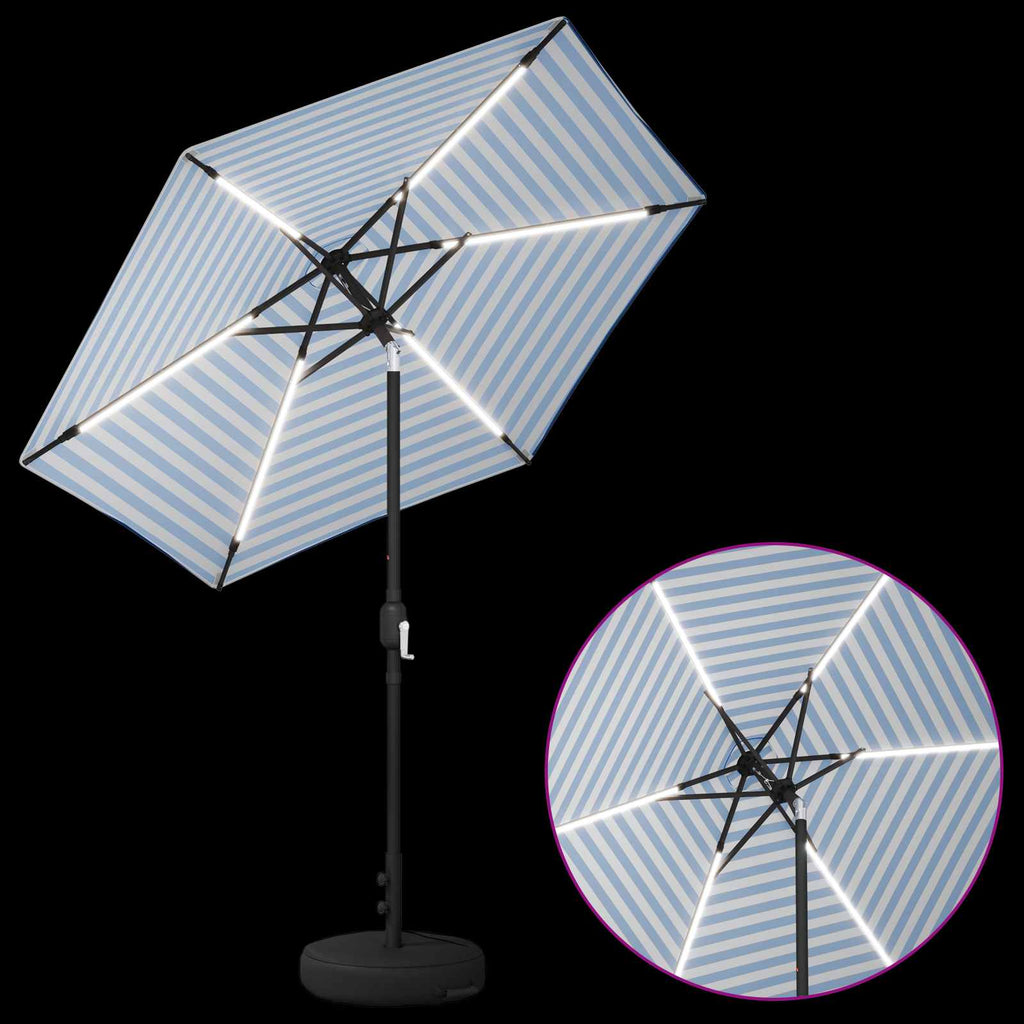 Garten Sonnenschirm mit LED-Lichtern 230 x 230 cm Polyester