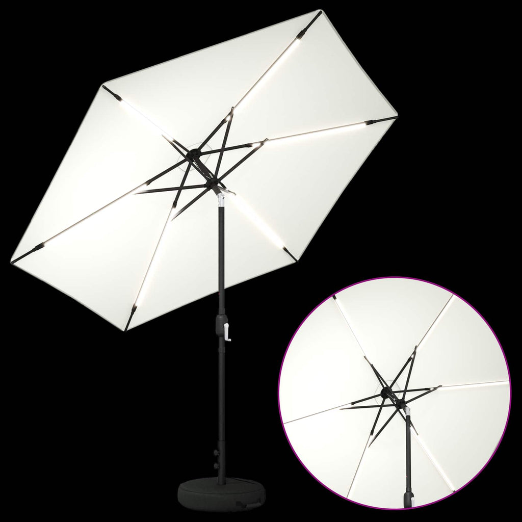 Garten Sonnenschirm mit LED-Lichtern 270 x 270 cm Polyester