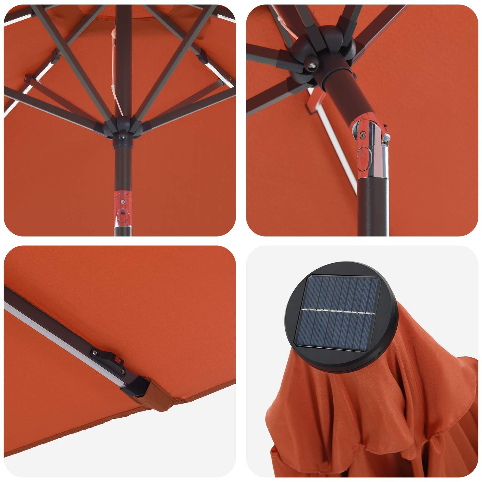 Garten Sonnenschirm mit LED-Lichtern 270 x 270 cm Polyester