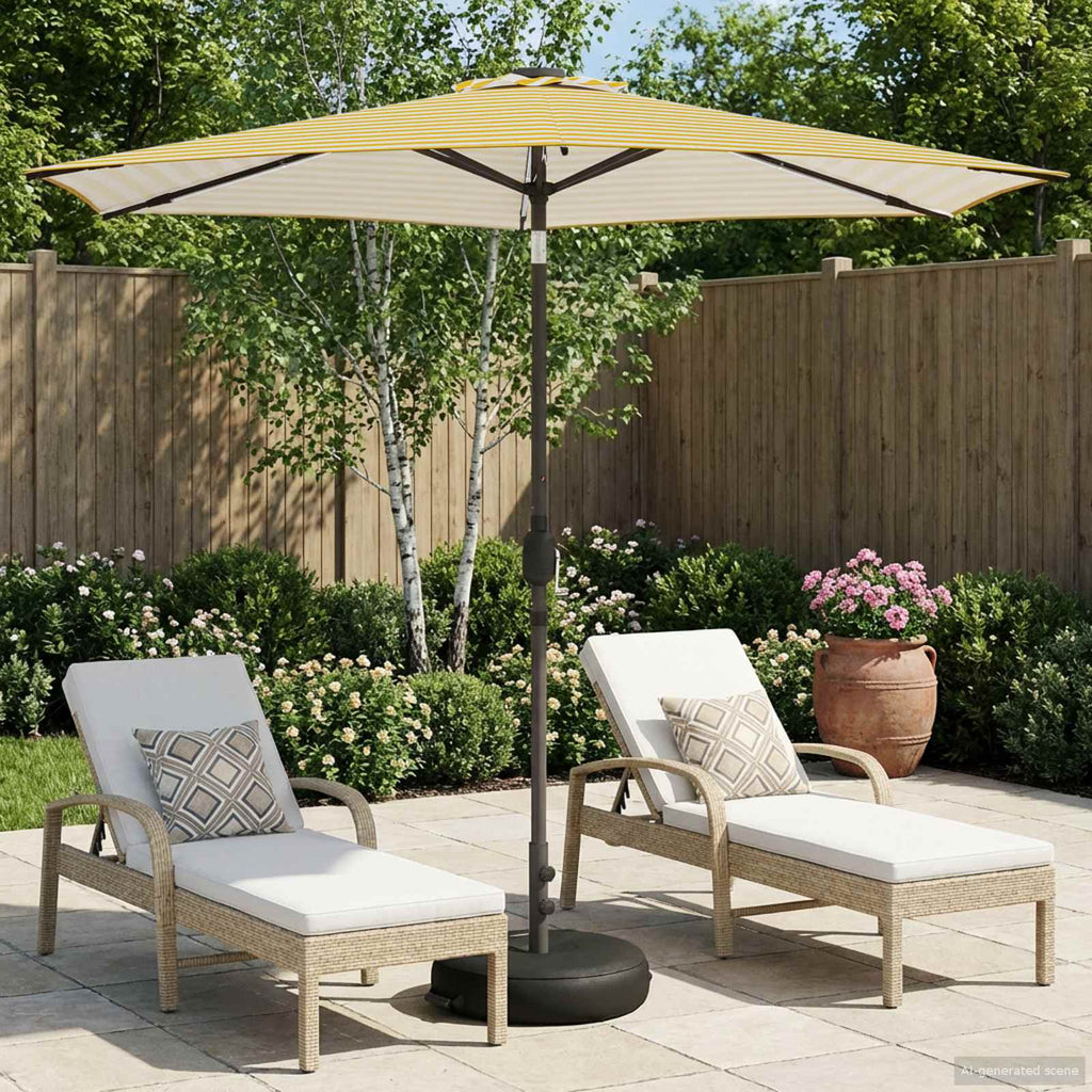 Garten Sonnenschirm mit LED-Lichtern 270 x 270 cm Polyester