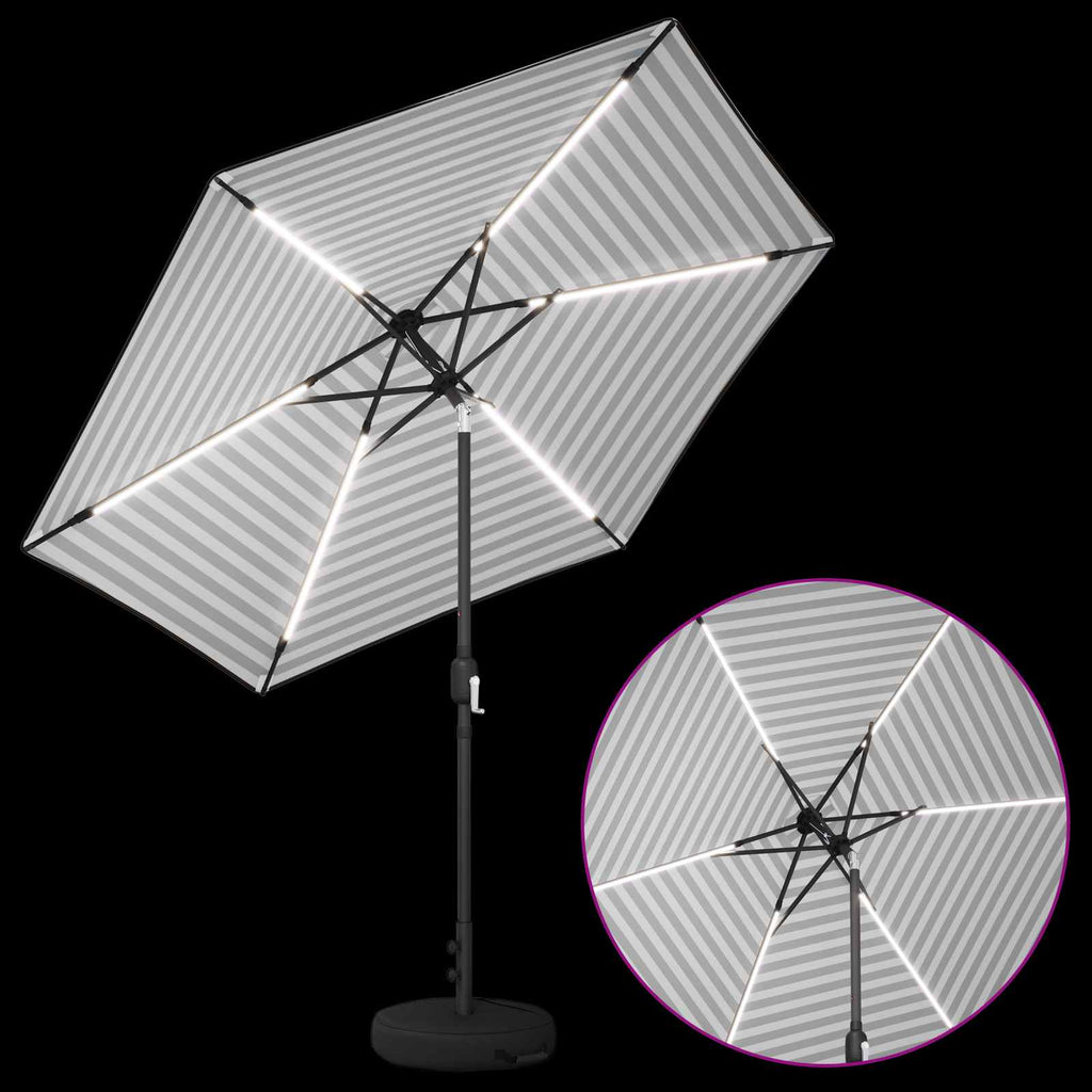 Garten Sonnenschirm mit LED-Lichtern 270 x 270 cm Polyester