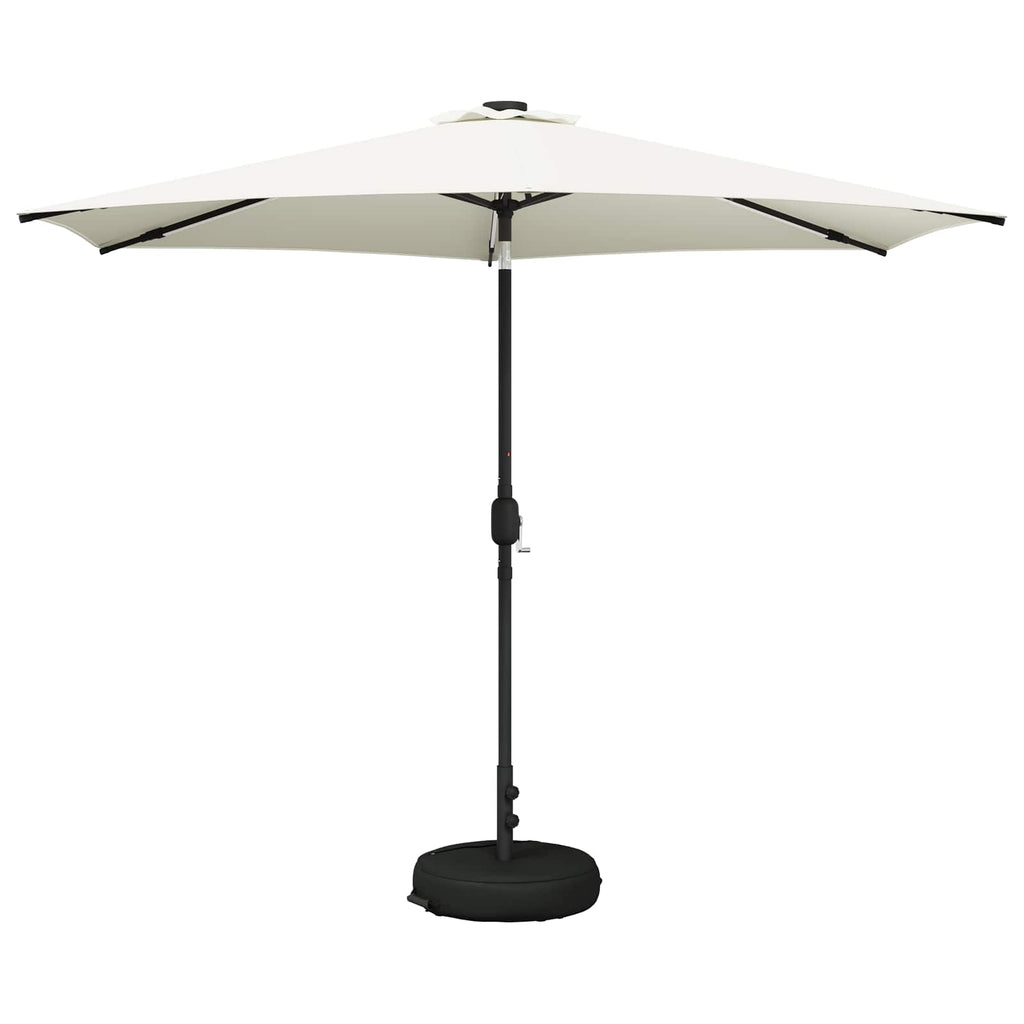 Garten Sonnenschirm mit LED-Lichtern 300 x 300 cm Polyester
