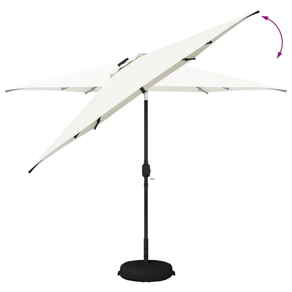 Garten Sonnenschirm mit LED-Lichtern 300 x 300 cm Polyester