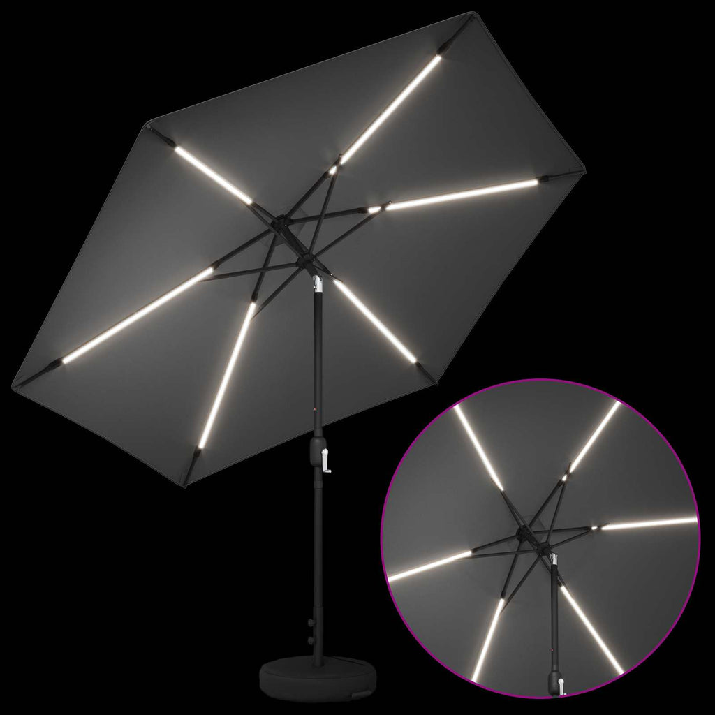 Garten Sonnenschirm mit LED-Lichtern 300 x 300 cm Polyester