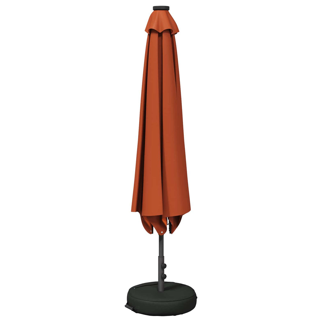 Garten Sonnenschirm mit LED-Lichtern 300 x 300 cm Polyester