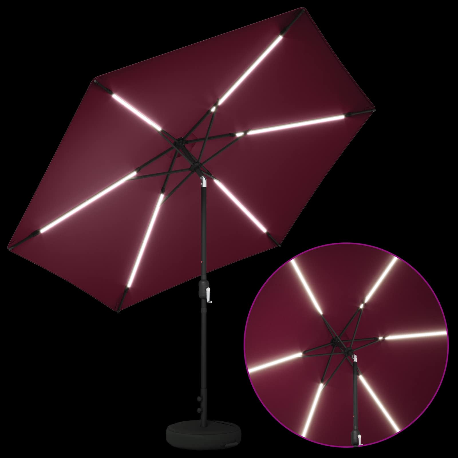 Garten Sonnenschirm mit LED-Lichtern 300 x 300 cm Polyester