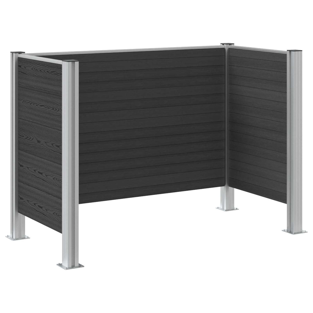 Mülltonnenzaun Grau 161 x 85 x 115 cm Aluminium und WPC