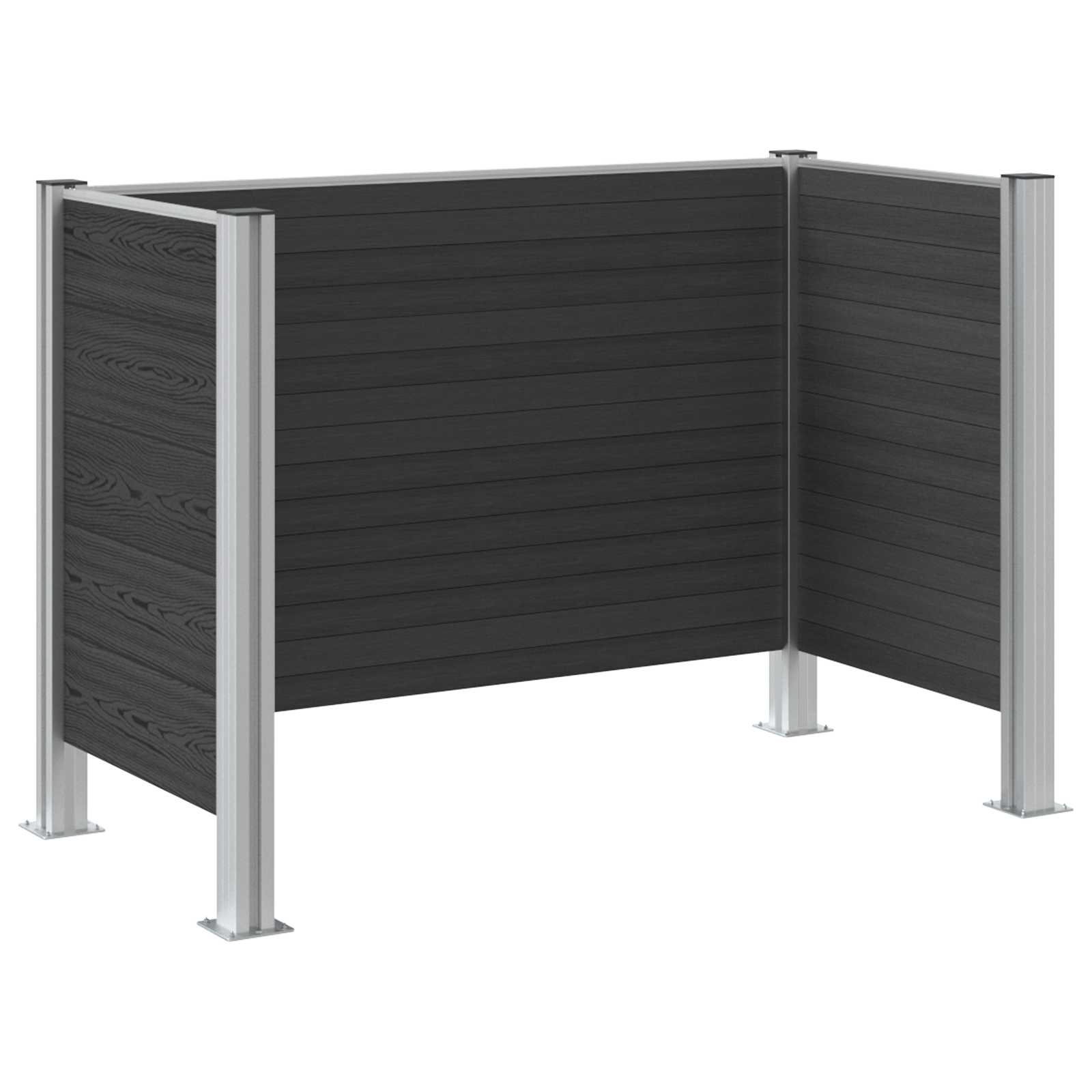 Mülltonnenzaun Grau 161 x 85 x 115 cm Aluminium und WPC