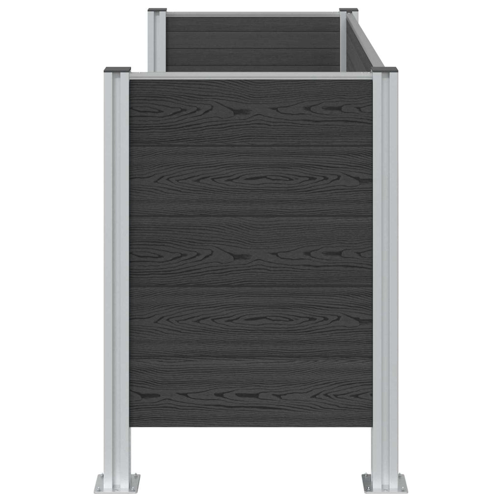 Mülltonnenzaun Grau 161 x 85 x 115 cm Aluminium und WPC