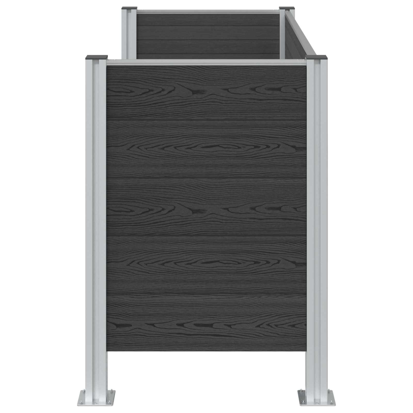 Mülltonnenzaun Grau 161 x 85 x 115 cm Aluminium und WPC