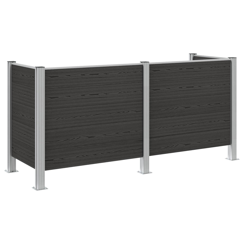 Mülltonnenzaun Grau 237 x 85 x 115 cm Aluminium und WPC