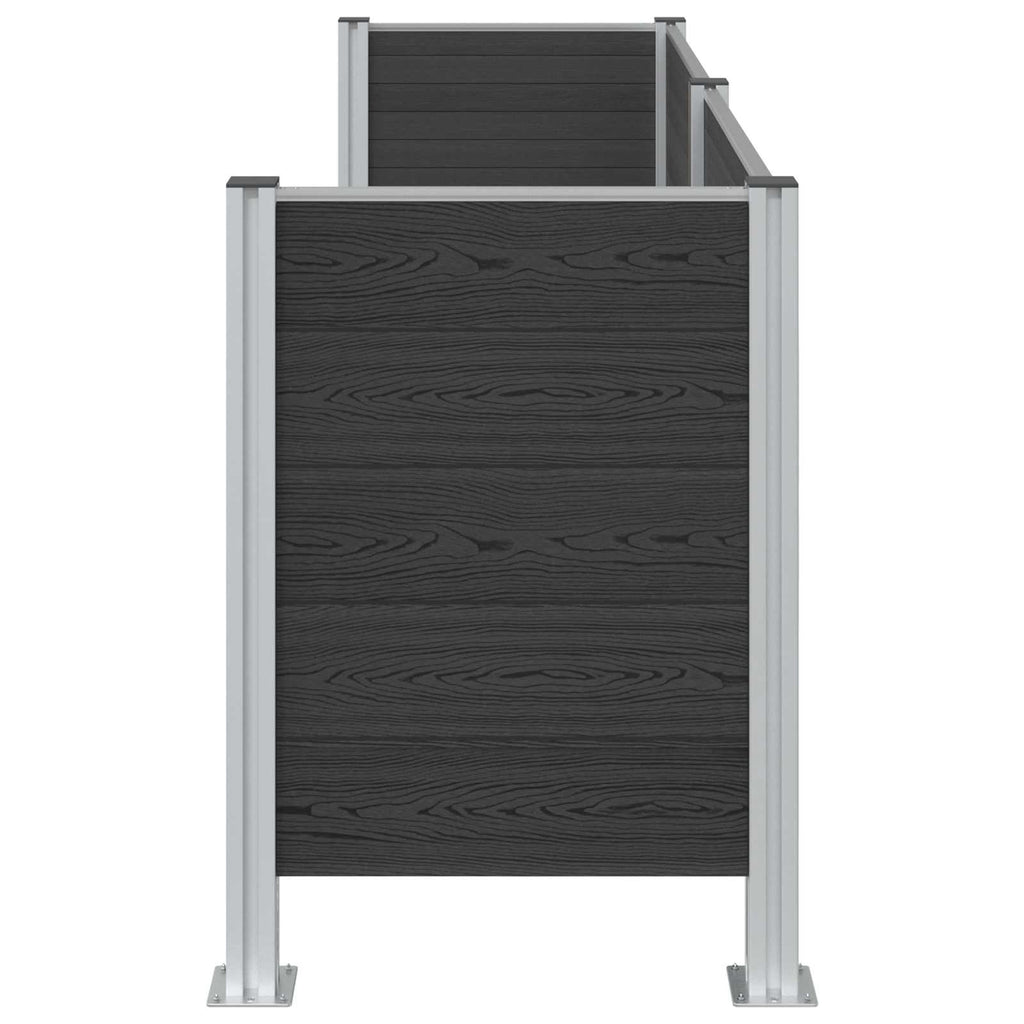 Mülltonnenzaun Grau 237 x 85 x 115 cm Aluminium und WPC