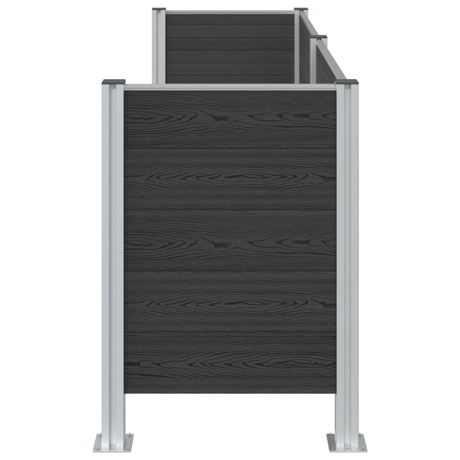 Mülltonnenzaun Grau 237 x 85 x 115 cm Aluminium und WPC