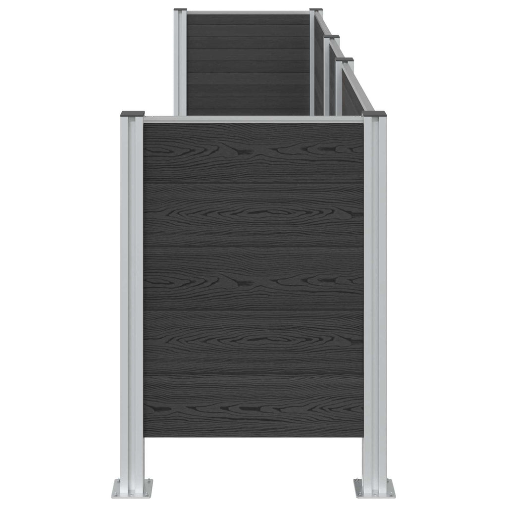 Mülltonnenzaun Grau 315 x 85 x 115 cm Aluminium und WPC
