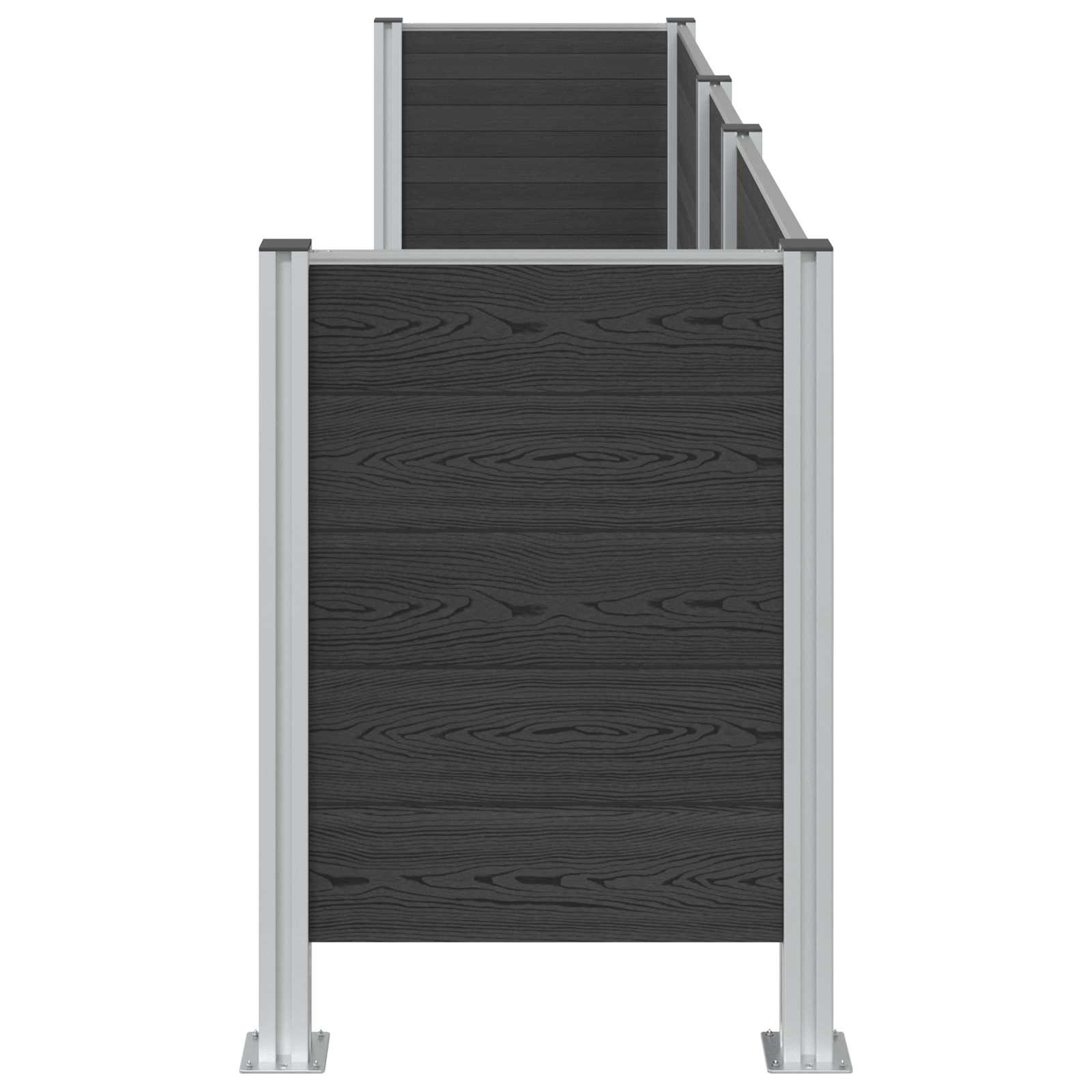 Mülltonnenzaun Grau 315 x 85 x 115 cm Aluminium und WPC