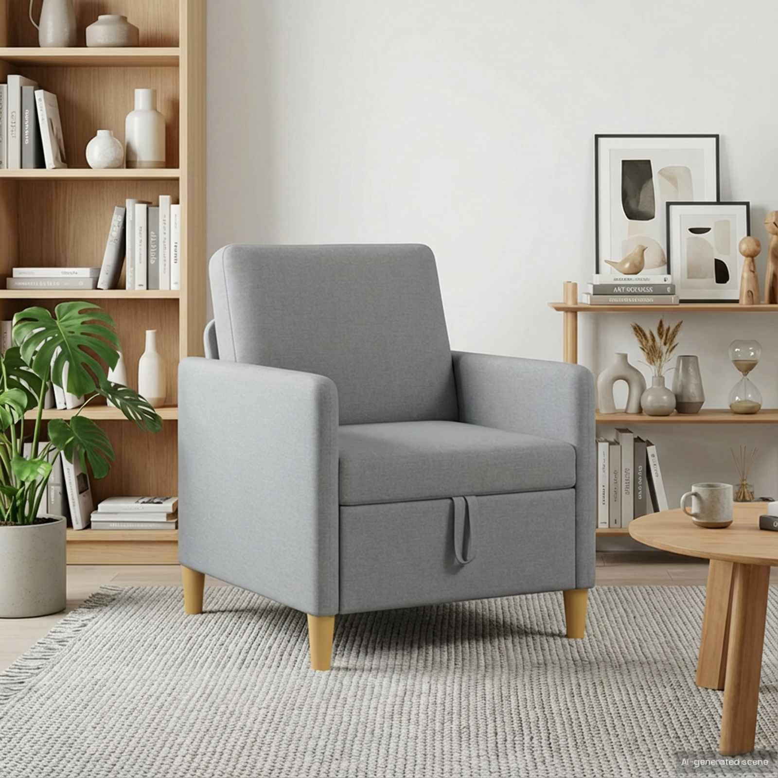 Sofa mit Stauraum Hellgrau 72 x 78 x 87 cm Polyester