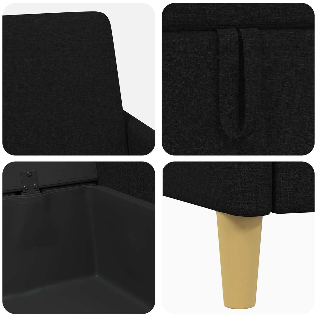 Sofa mit Stauraum Schwarz 72 x 78 x 87 cm Polyester