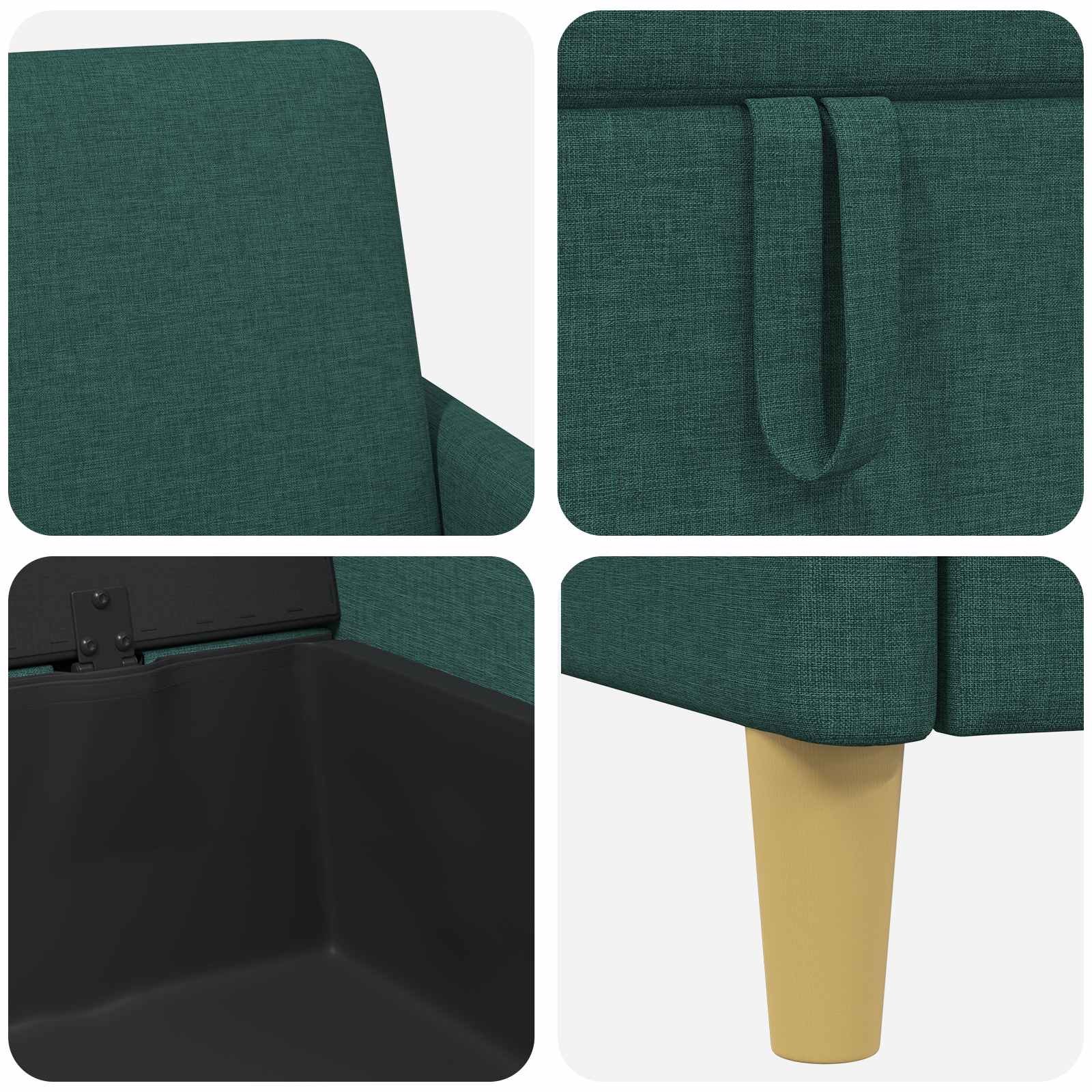 Sofa mit Stauraum Dunkelgrün 72 x 78 x 87 cm Polyester
