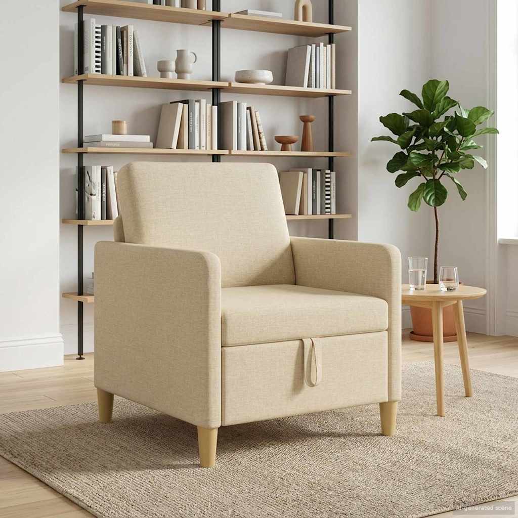 Sofa mit Stauraum Creme 72 x 78 x 87 cm Polyester
