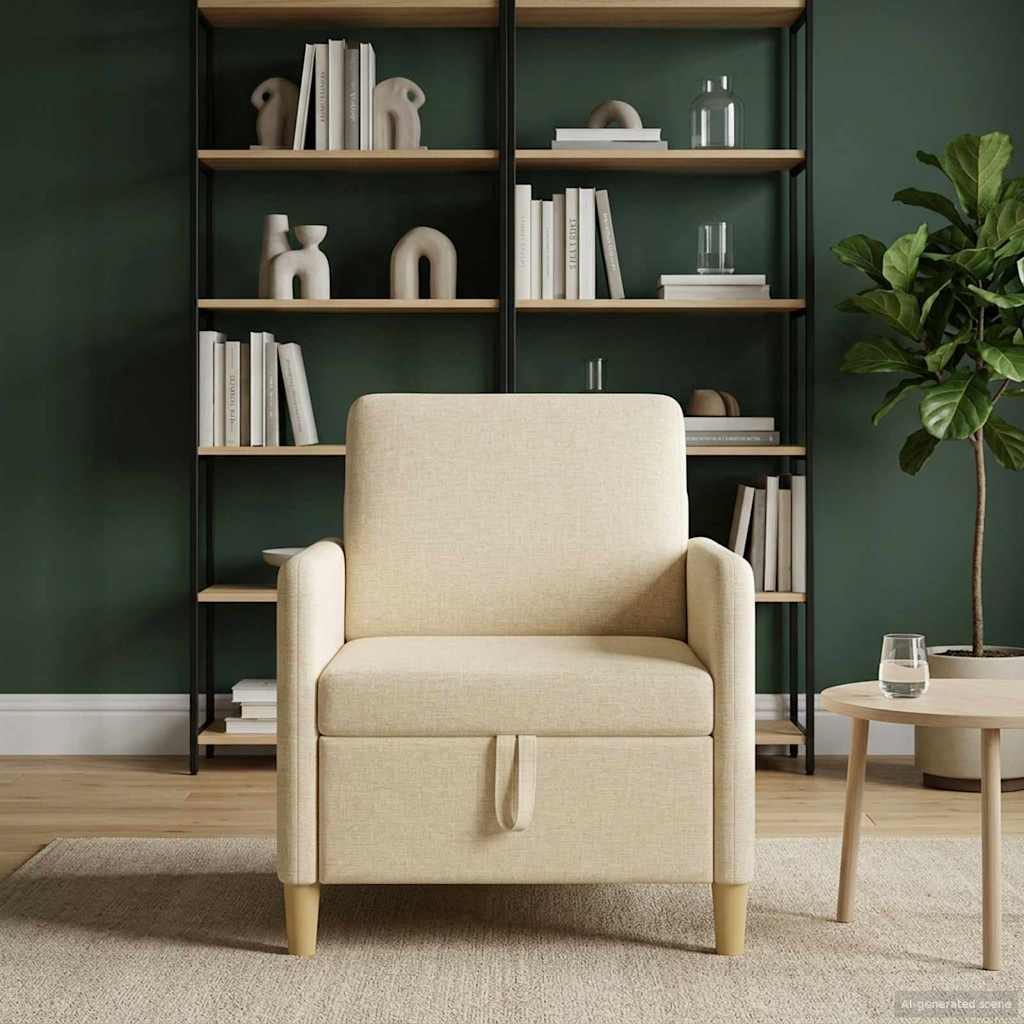 Sofa mit Stauraum Creme 72 x 78 x 87 cm Polyester