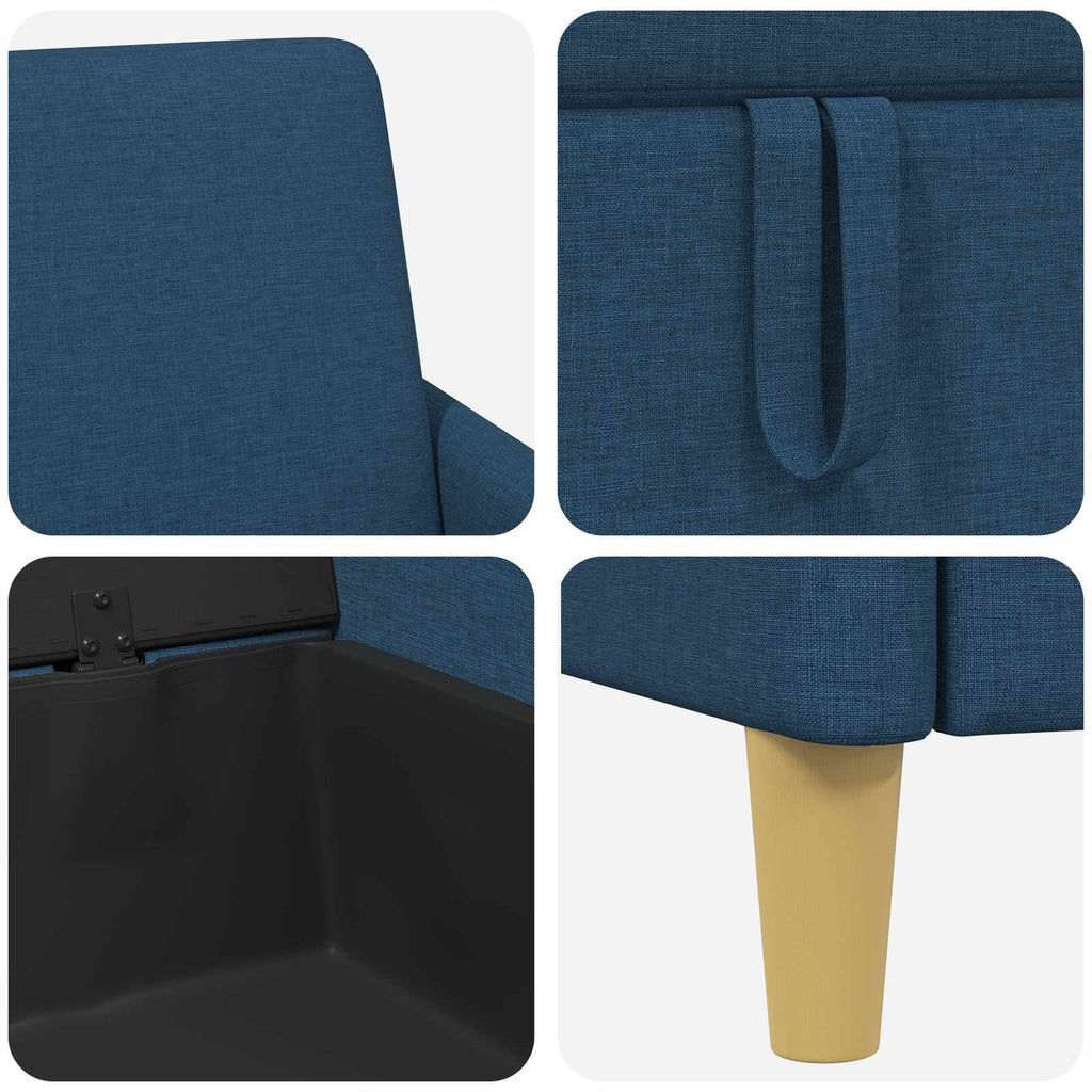 Sofa mit Stauraum Blau 72 x 78 x 87 cm Polyester