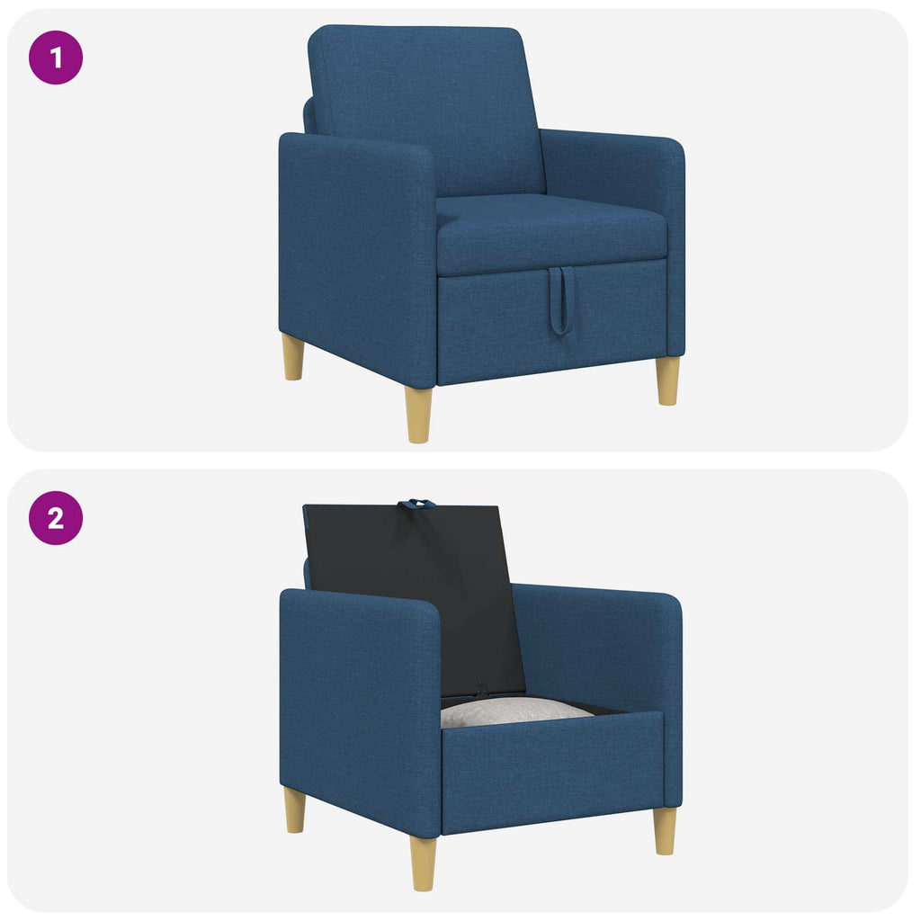 Sofa mit Stauraum Blau 72 x 78 x 87 cm Polyester