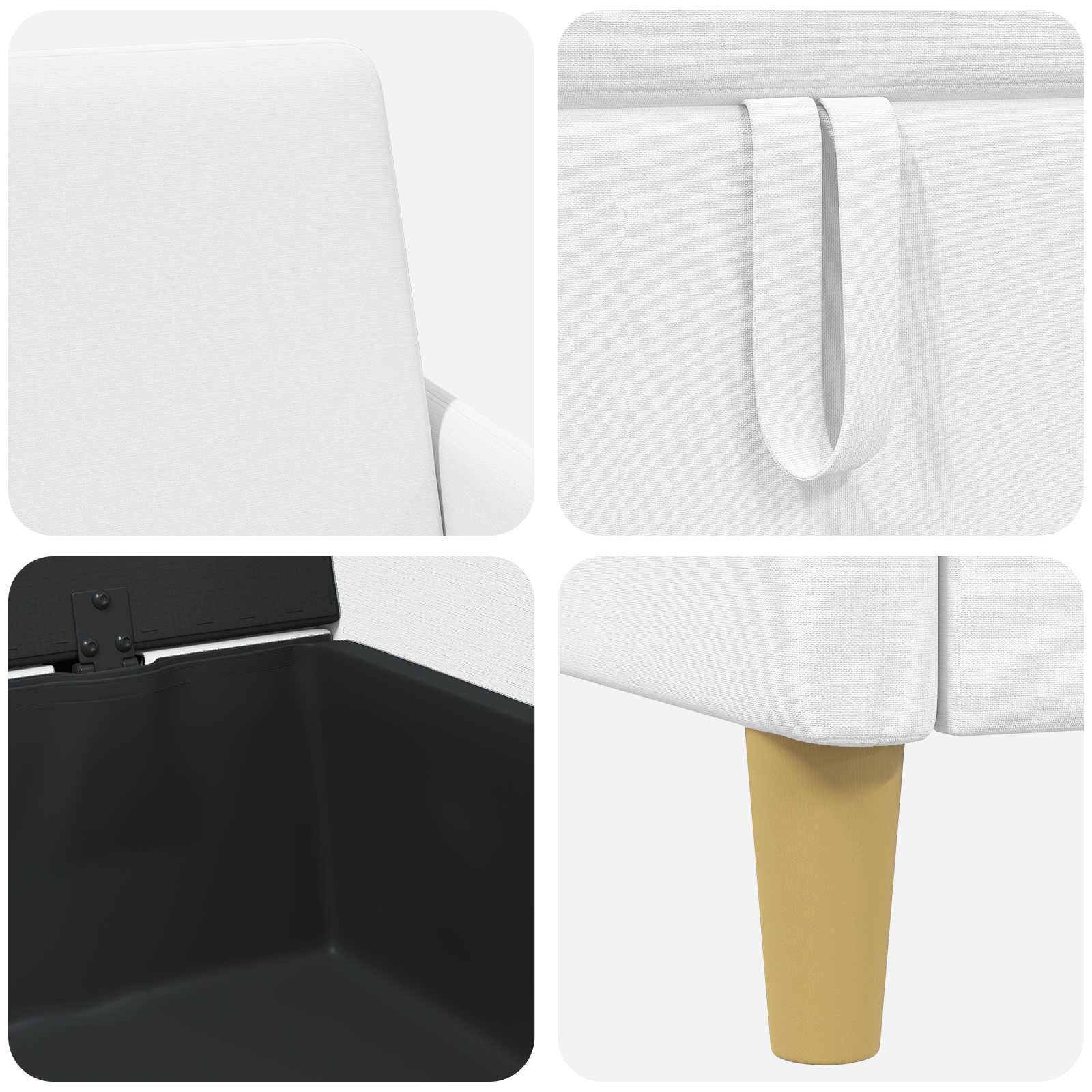 Sofa mit Stauraum Weiß 72 x 78 x 87 cm Polyester