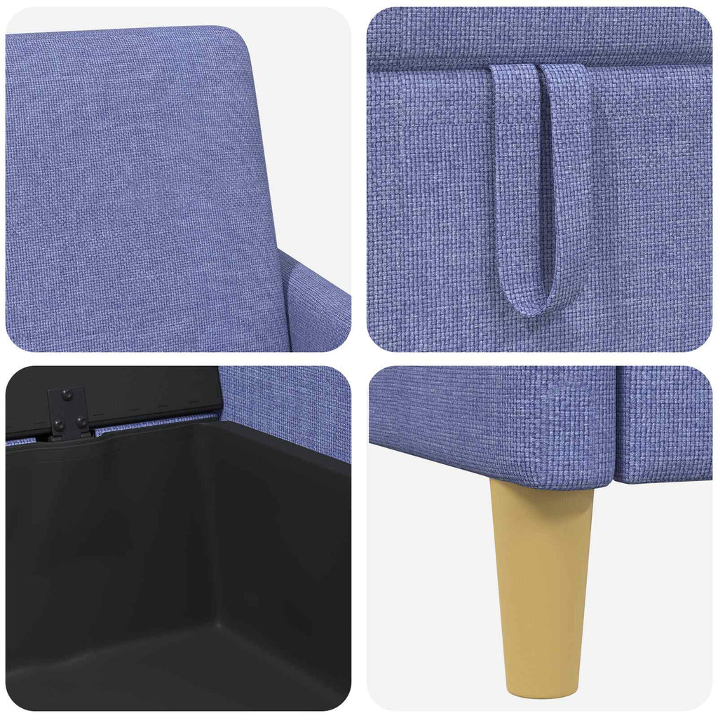Sofa mit Stauraum Jeans blau 72 x 78 x 87 cm Polyester