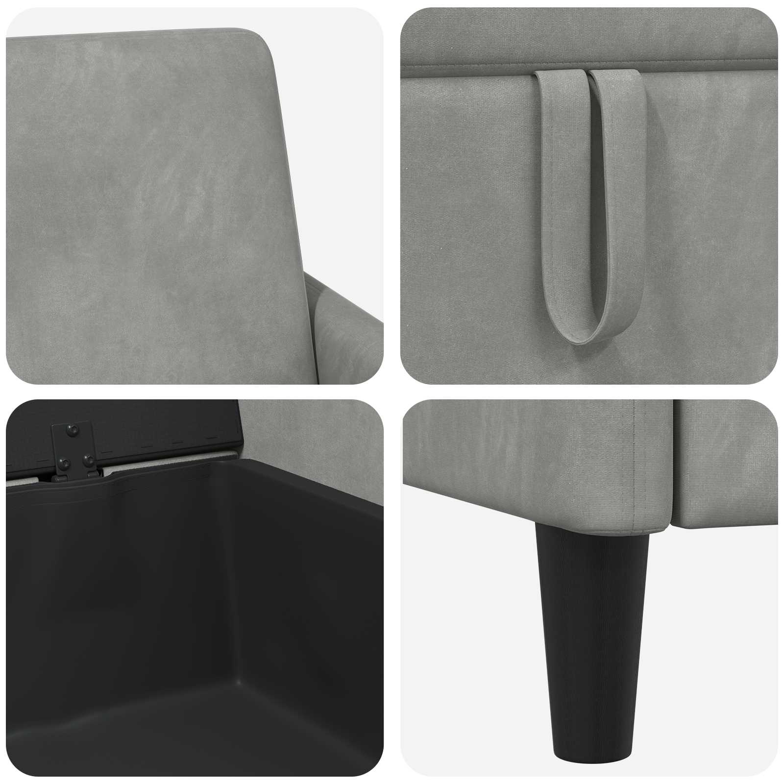 Sofa mit Stauraum Hellgrau 72 x 78 x 87 cm Polyester