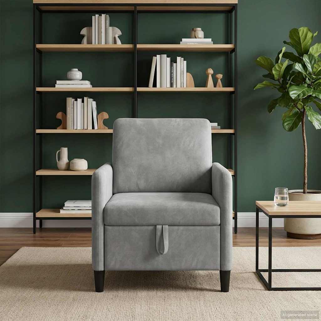 Sofa mit Stauraum Hellgrau 72 x 78 x 87 cm Polyester