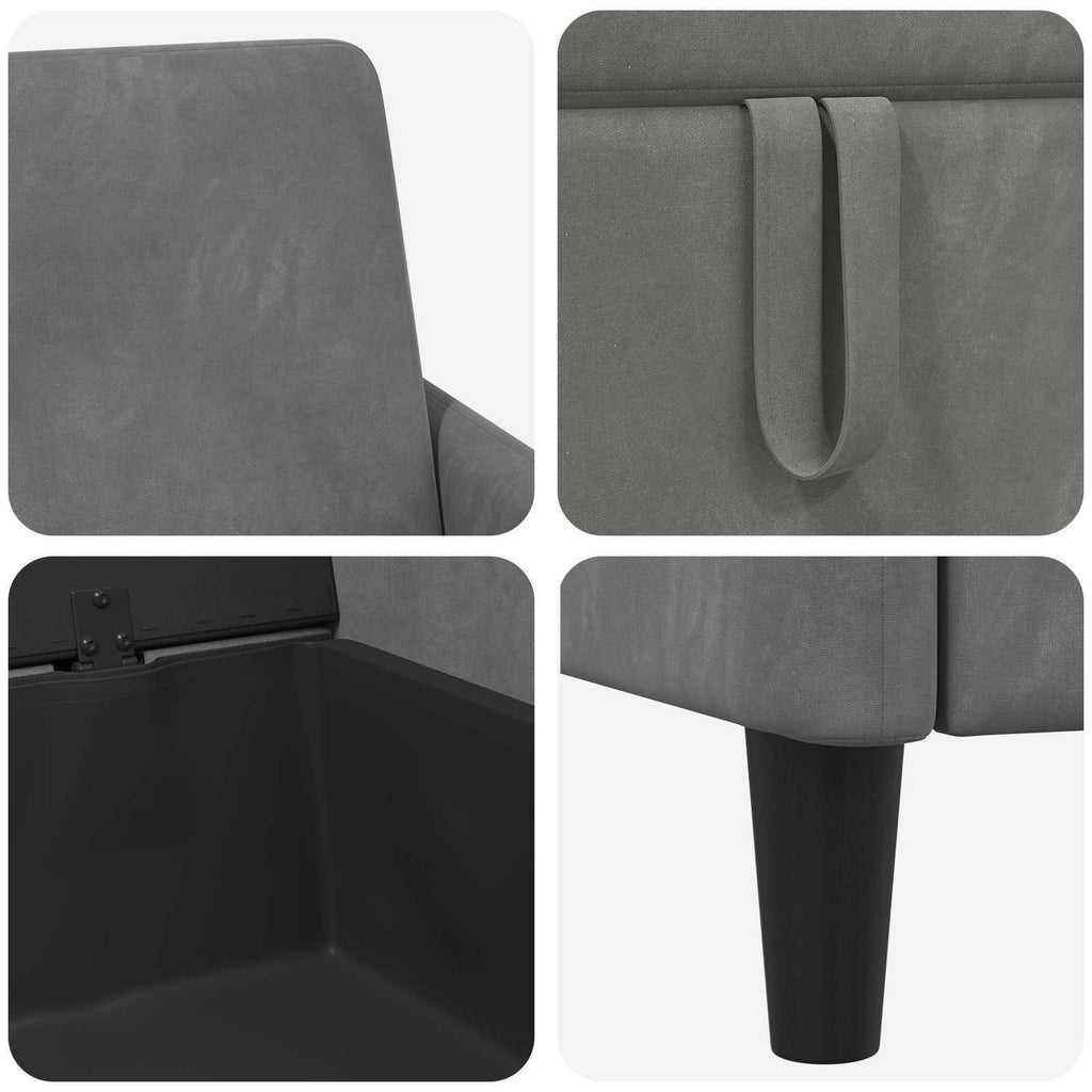 Sofa mit Stauraum Dunkelgrau 72 x 78 x 87 cm Polyester