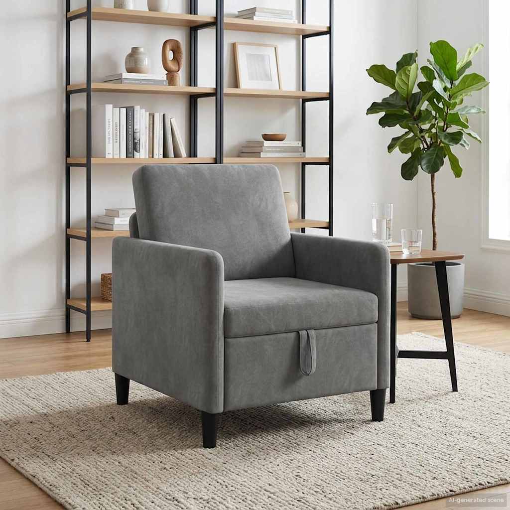 Sofa mit Stauraum Dunkelgrau 72 x 78 x 87 cm Polyester
