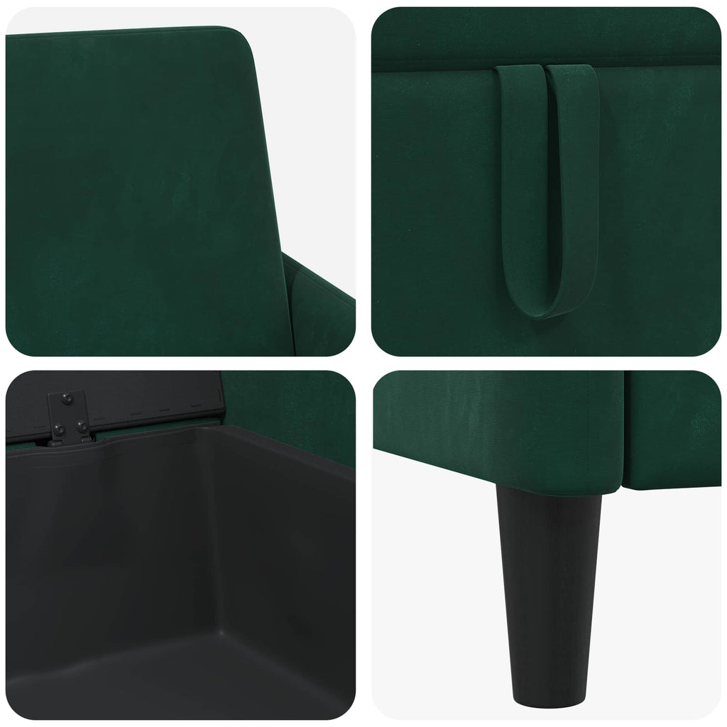 Sofa mit Stauraum Dunkelgrün 72 x 78 x 87 cm Polyester