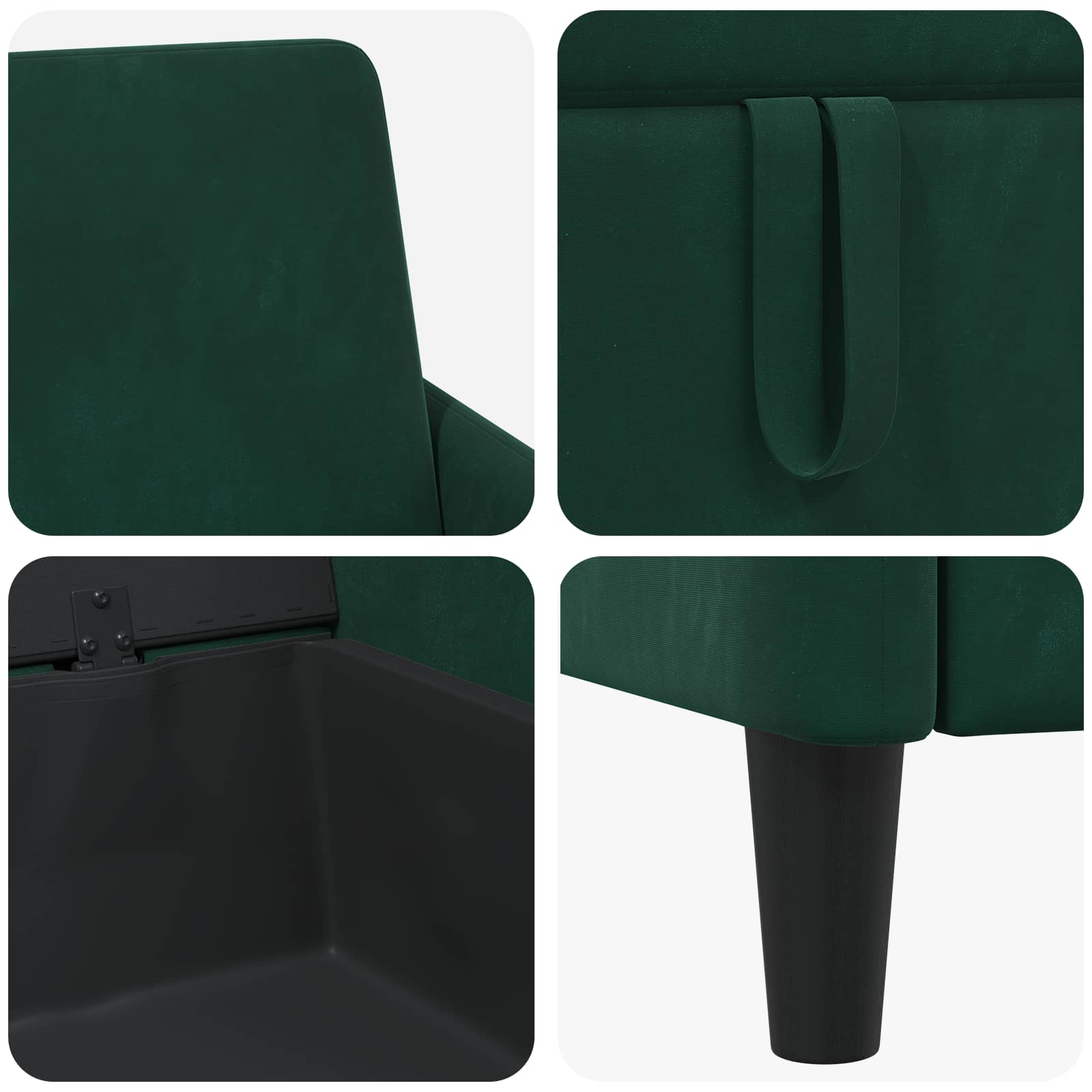 Sofa mit Stauraum Dunkelgrün 72 x 78 x 87 cm Polyester