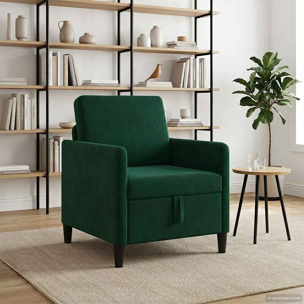 Sofa mit Stauraum Dunkelgrün 72 x 78 x 87 cm Polyester