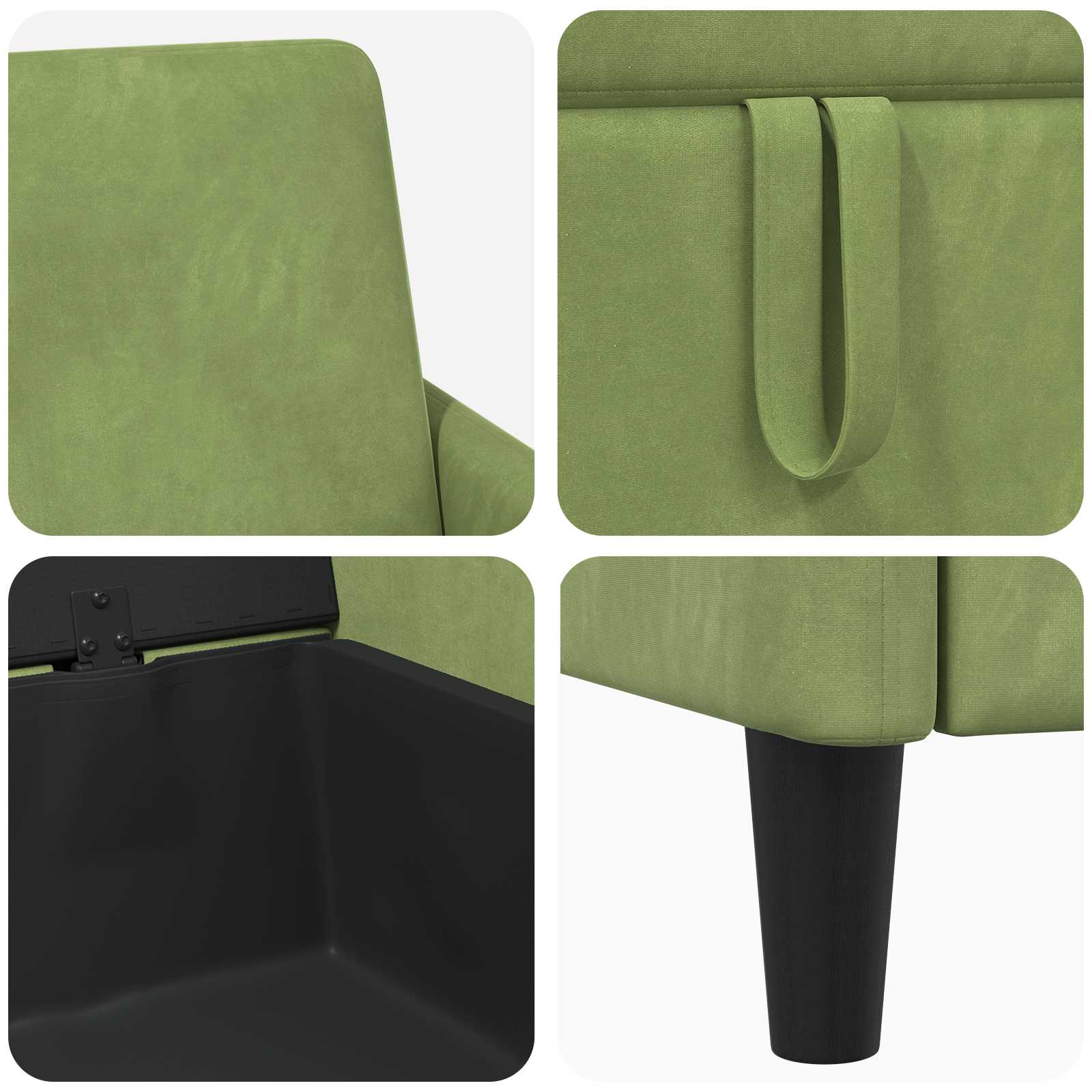 Sofa mit Stauraum Hellgrün 72 x 78 x 87 cm Polyester