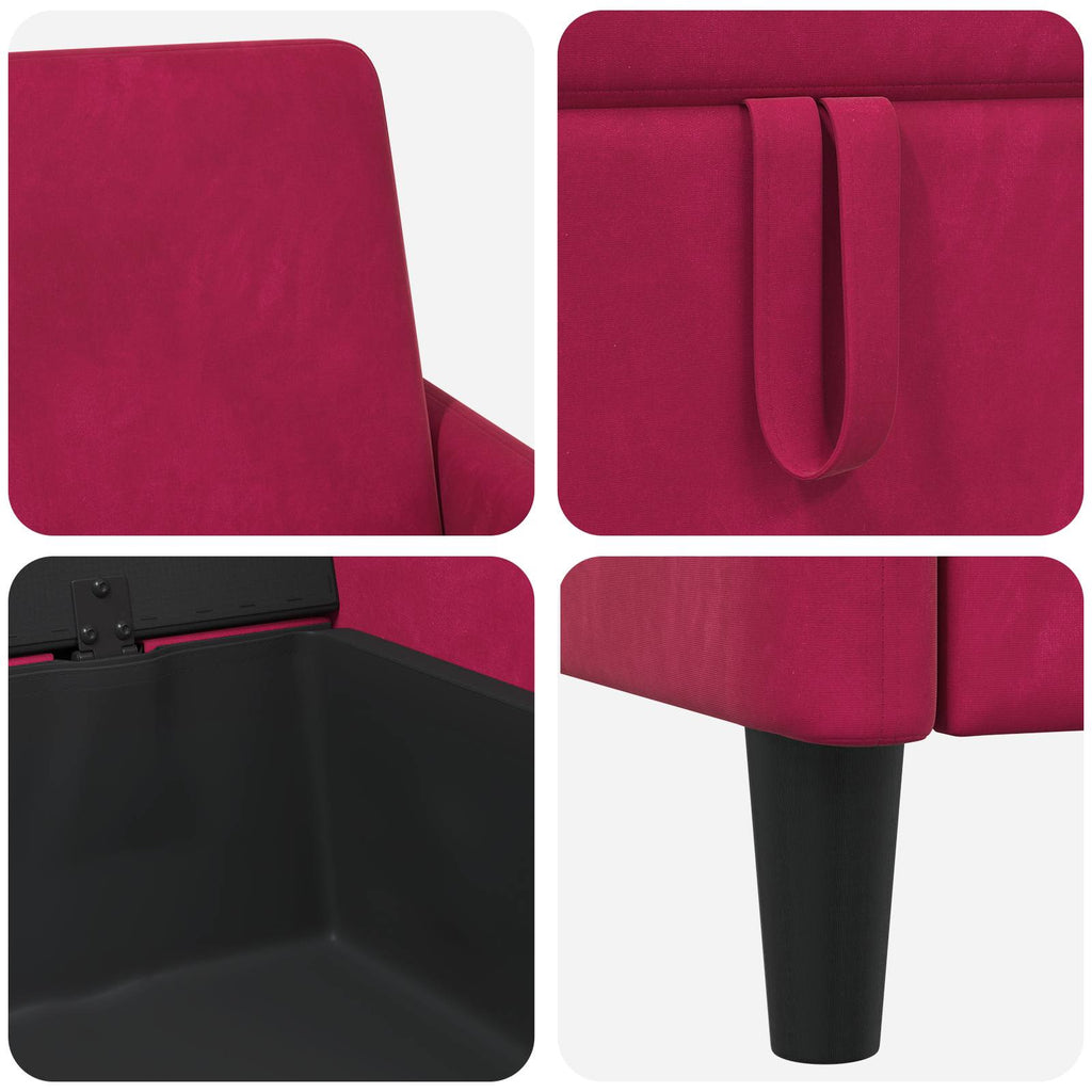Sofa mit Stauraum Weinrot 72 x 78 x 87 cm Polyester