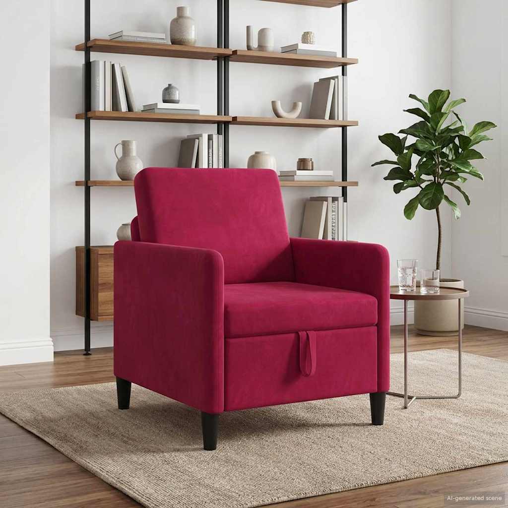 Sofa mit Stauraum Weinrot 72 x 78 x 87 cm Polyester