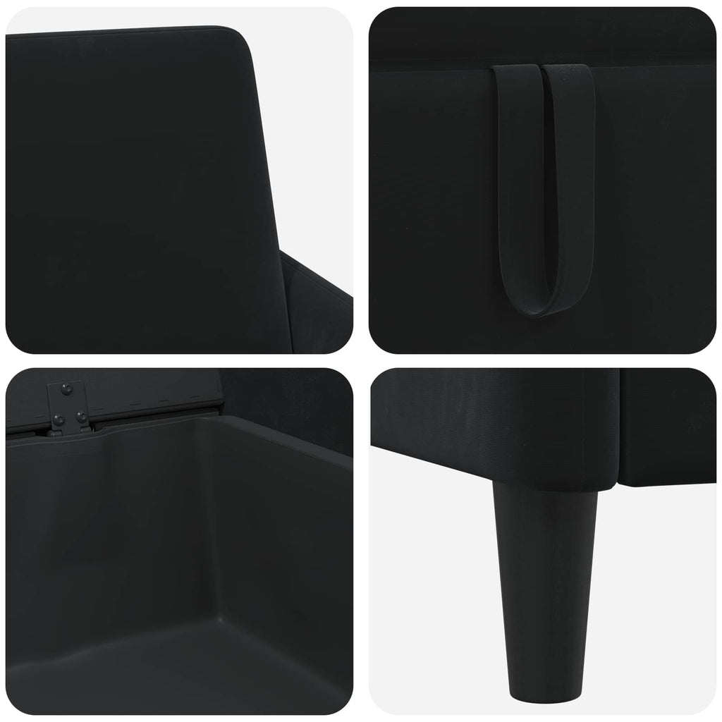 Sofa mit Stauraum Schwarz 72 x 78 x 87 cm Polyester