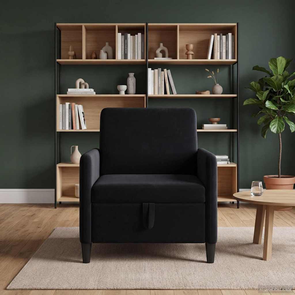 Sofa mit Stauraum Schwarz 72 x 78 x 87 cm Polyester