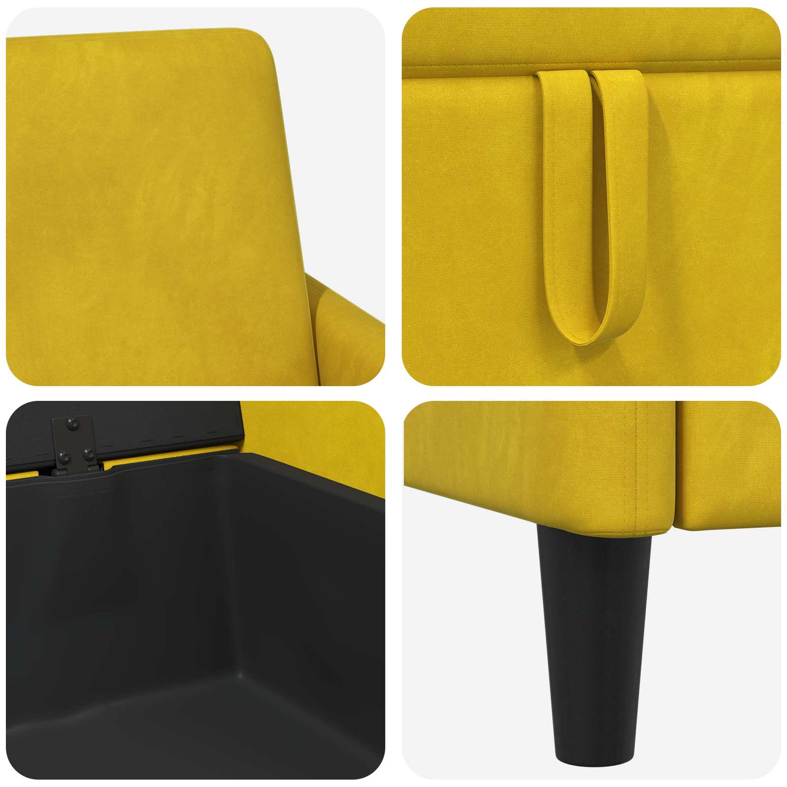 Sofa mit Stauraum Gelb 72 x 78 x 87 cm Polyester
