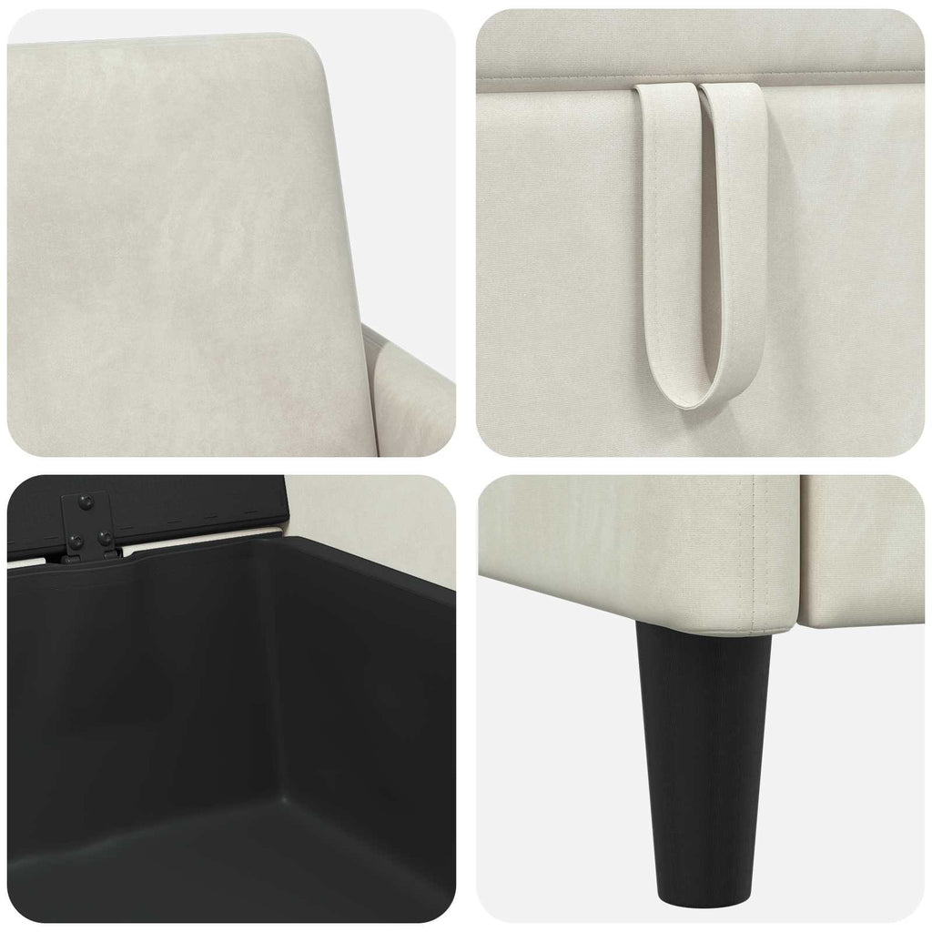 Sofa mit Stauraum Creme 72 x 78 x 87 cm Polyester