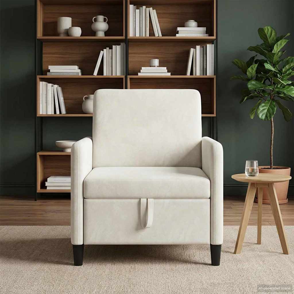Sofa mit Stauraum Creme 72 x 78 x 87 cm Polyester