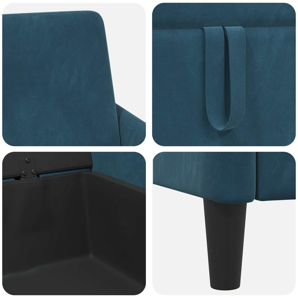 Sofa mit Stauraum Blau 72 x 78 x 87 cm Polyester