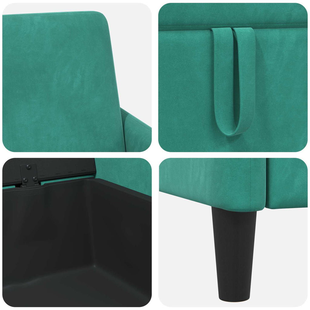Sofa mit Stauraum Türkis 72 x 78 x 87 cm Polyester
