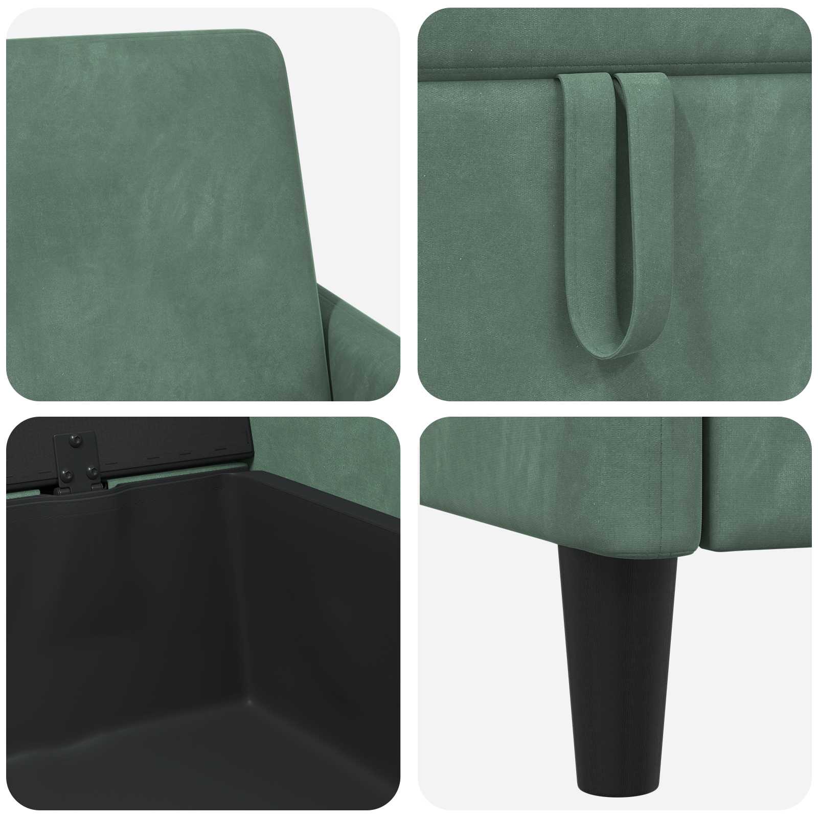 Sofa mit Stauraum Meergrün 72 x 78 x 87 cm Polyester