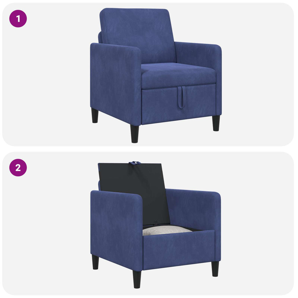 Sofa mit Stauraum Polizeiblau 72 x 78 x 87 cm Polyester